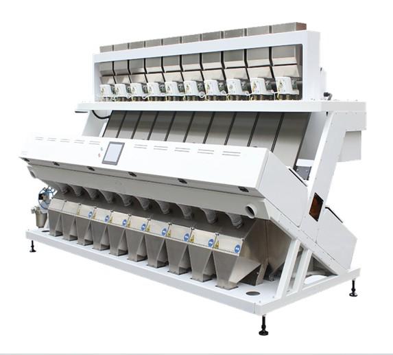 Picture shows 10 Chutes 640 Channels AI NIR Sorting Machine.