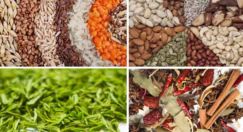 Grains, nuts, tea and spices—these are typical items for agricultural product sorting.