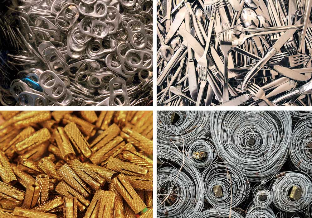 Aluminum, stainless steel, brass and wire are object of metal sorting.