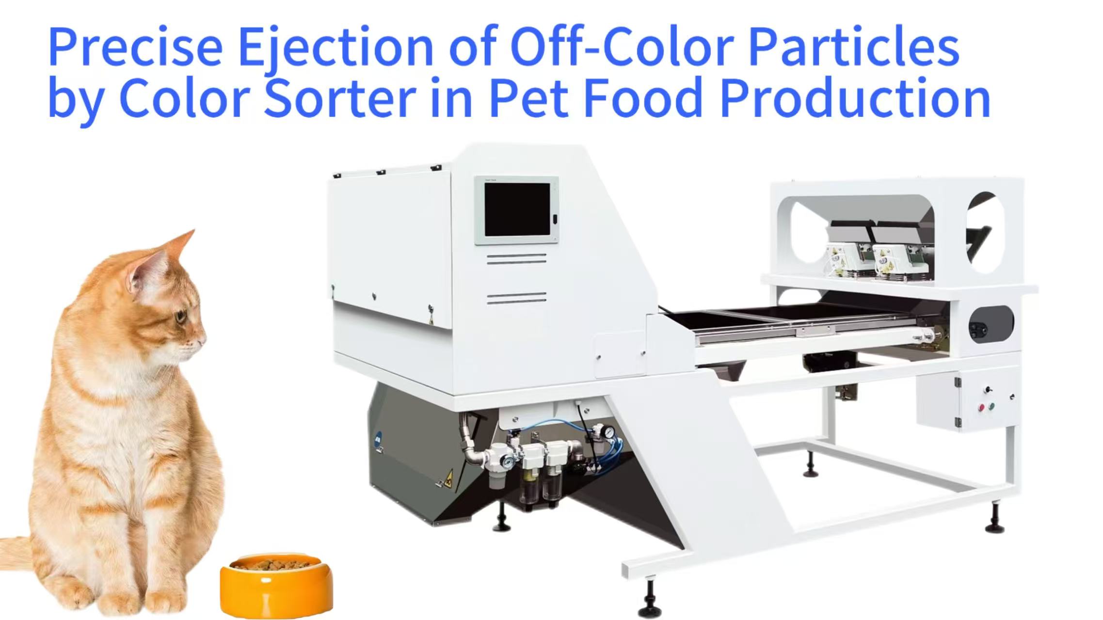 Precise Ejection of Off-Color Particles by Color Sorter in Pet Food Production