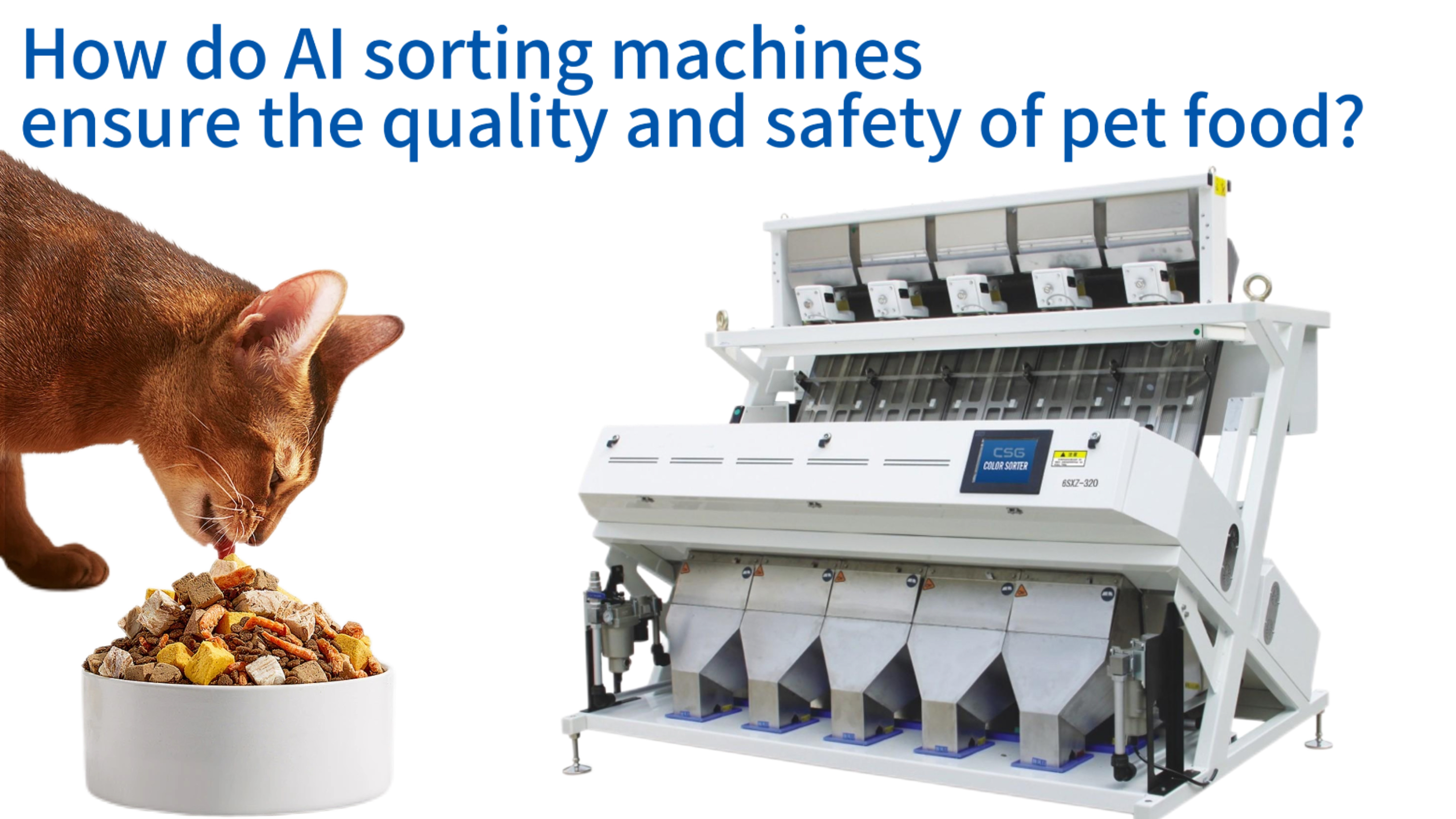 How do AI sorting machines ensure the quality and safety of pet food?