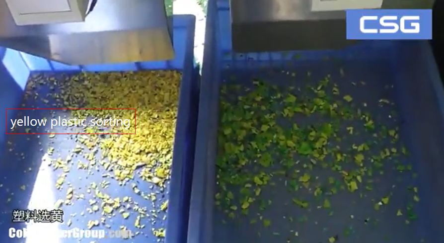 Yellow plastic fraction after sorting